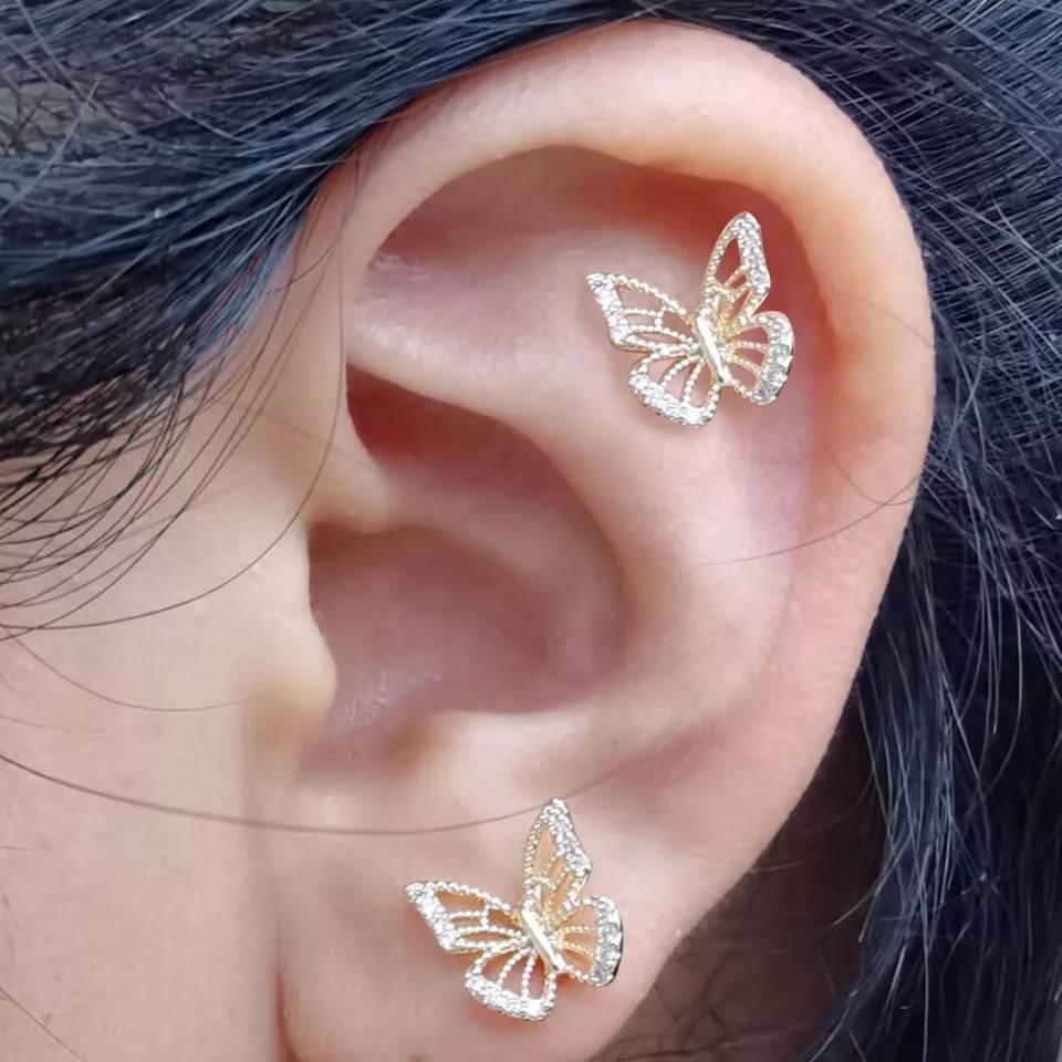 Piercing pagoda on sale butterfly earrings